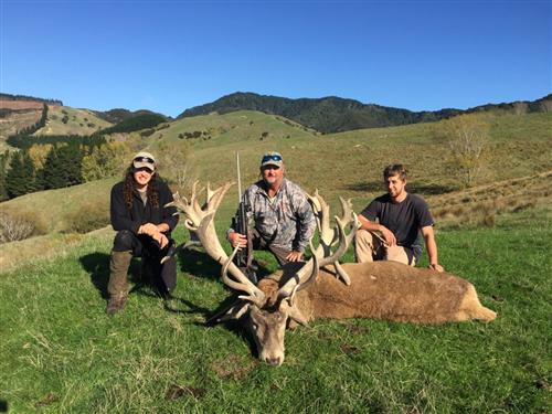 Brent, Craig and Chris with Craig's 500 class red stag